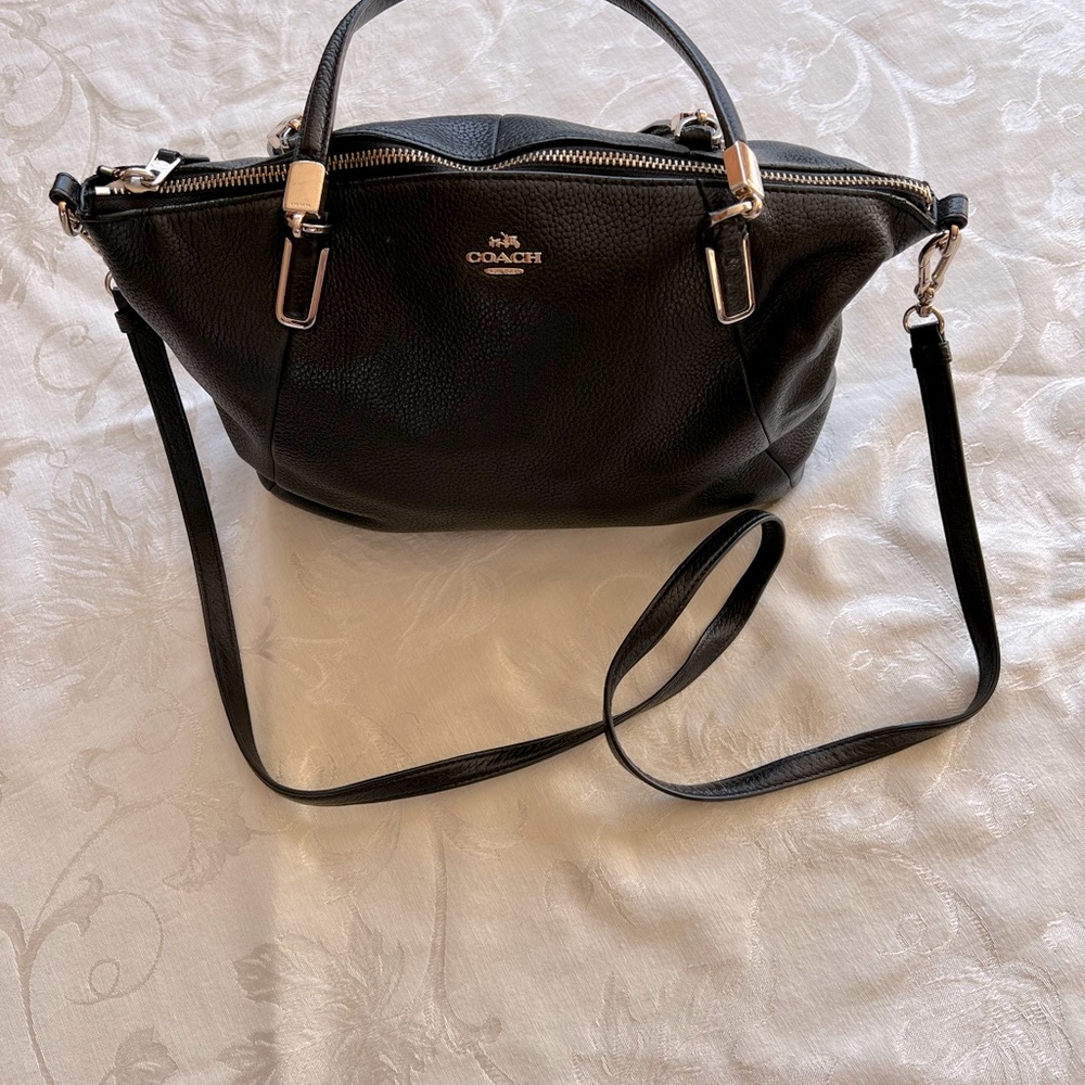 Perfect black leather Coach bag